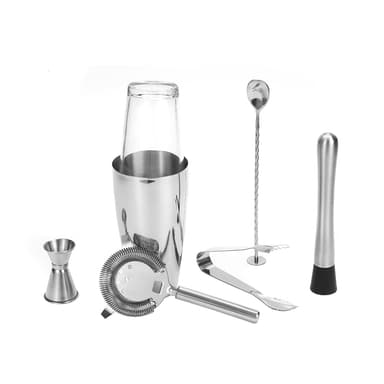 7-delt cocktailshaker i rustfrit stål med 800 ml Boston shaker