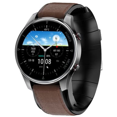 Smartwatch med blodiltnings- og blodtryksmåler Brun