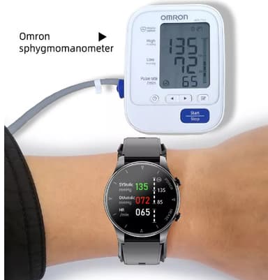 Smartwatch med blodiltnings- og blodtryksmåler Brun