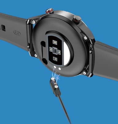 Smartwatch med blodiltnings- og blodtryksmåler Brun