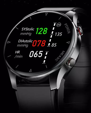 Smartwatch med blodiltnings- og blodtryksmåler Brun