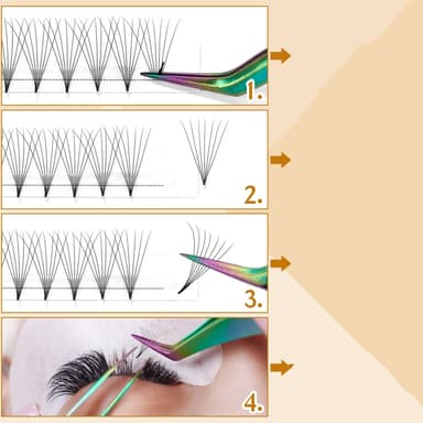 Vippeklaser eyelash extension 6D-D 100-dele Sort 15 mm