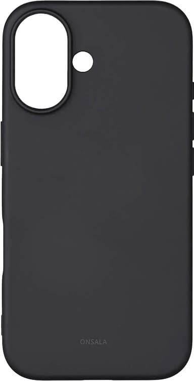 Onsala iPhone 16 silikoneetui (sort)
