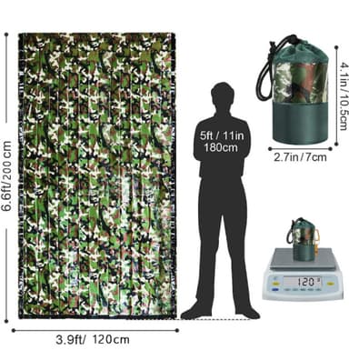 Nødsovepose 210×91 cm Camouflage
