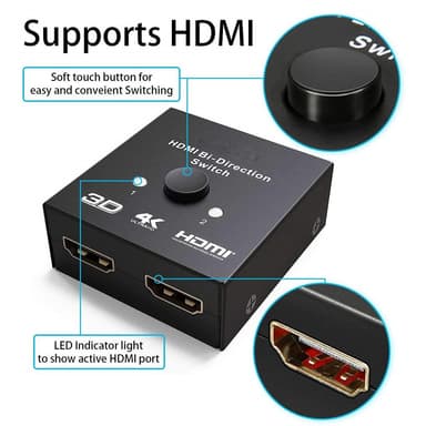 HDMI tovejs splitter/switch 2x2