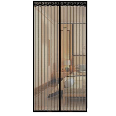 Myggenet til dør med magnetlukning 100 x 220 cm Sort