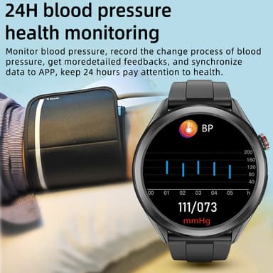 Smartwatch med trænings- og sundhedsovervågning Sort