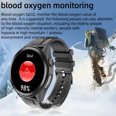 Smartwatch med trænings- og sundhedsovervågning Sort