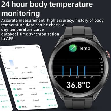 Smartwatch med trænings- og sundhedsovervågning Sort