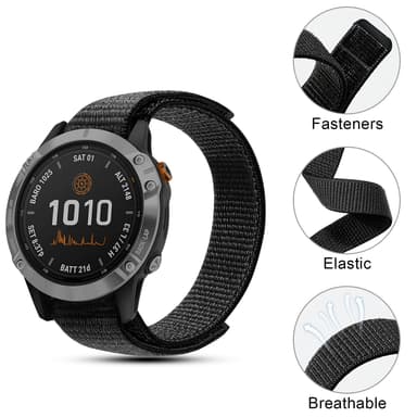 Urrem Garmin Fenix 7X/6X/5X/3/D2 Bravo/Descent MK1 Grå