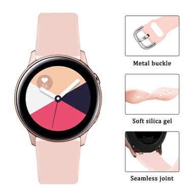Urrem silikone Lyserød Samsung Galaxy Watch 5 40mm 44mm/Watch 4 40mm 44mm/Watch 4 Classic 42mm 46mm, Garmin Vivoactive 3/ Vivomove/HR, Forerunner 645/ 245, Huawei Watch GT 4