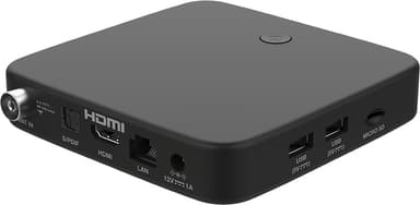 Strong Hybrid DVB-T2 og Android TV Box 4K UHD  streamingenhed (sort)