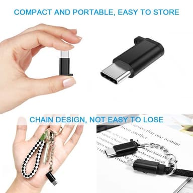 Micro USB til USB-C adapter - sort