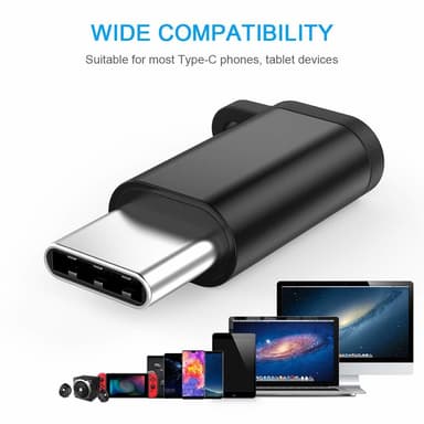 Micro USB til USB-C adapter - sort