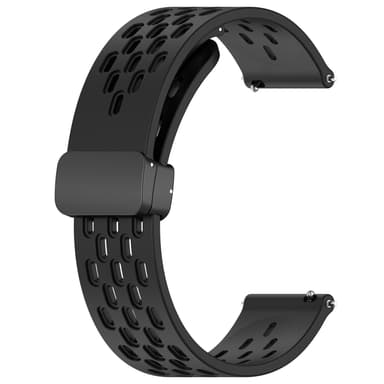 Silikone hulformet foldespænde urrem til Samsung Galaxy Watch 20mm Sort
