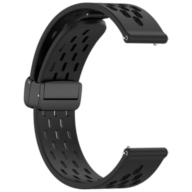 Silikone hulformet foldespænde urrem til Samsung Galaxy Watch 20mm Sort