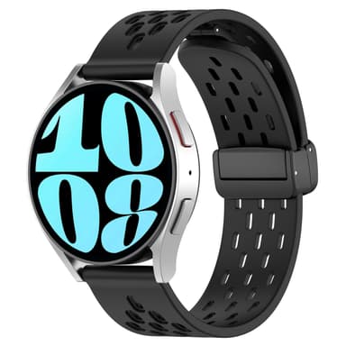 Silikone hulformet foldespænde urrem til Samsung Galaxy Watch 20mm Sort