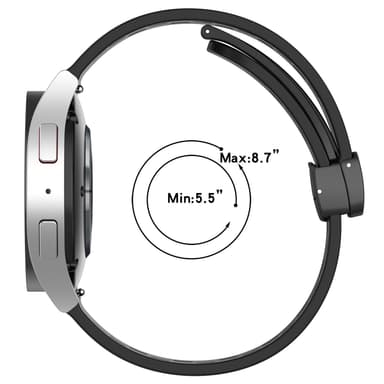 Silikone hulformet foldespænde urrem til Samsung Galaxy Watch 20mm Sort