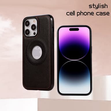 Læder stødsikker anti-fingeraftryk magnetisk telefoncover til iPhone Sort 16.8 x 8.5 x 1.5 cm iPhone 13 Pro max