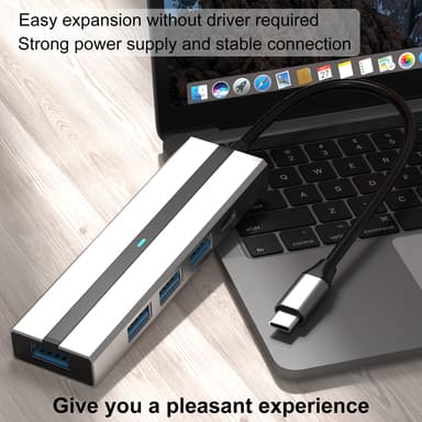 5-i-1 USB C Hub med SD/TF-kortlæser USB 3.0/2.0-porte