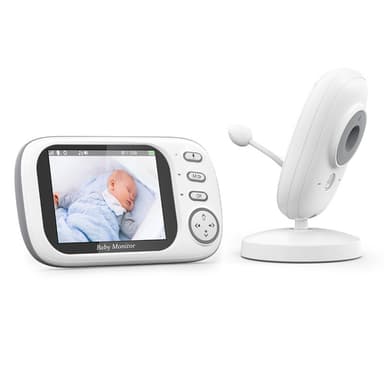 Videomonitor med kamera 2.4G transmission, 2-vejs lyd, infrarødt nattesyn