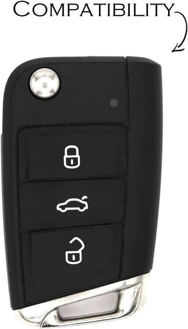 Silikone bilnøgledæksel Golf 7/Lingdu/New Octavia/Karoq/Kodiak/Komik/Yedi Sort+rød