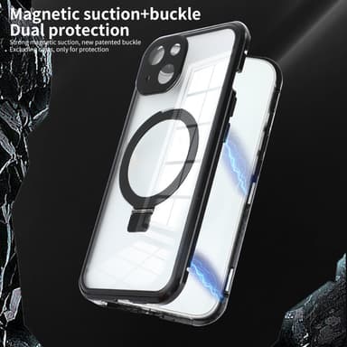 HD klart magnetisk etui med stativ til iPhone Sølv iPhone 13 Pro