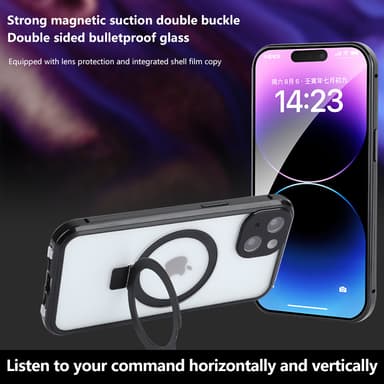 HD klart magnetisk etui med stativ til iPhone Sølv iPhone 13 Pro
