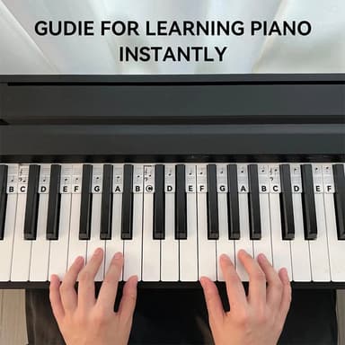 Aftagelige klaver- og keyboardetiketter 61 tangenter MultiColor   Hvid