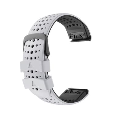 Urrem til Garmin Fenix 5/5 Plus/6/6X/6X Pro/Approach S62/Forerunner 22 mm Sort + Hvid