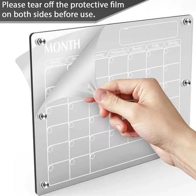 Magnetisk Dry Erase Board til køleskab, Genanvendelig Magnetic Week Planner Kalender Gennemsigtig