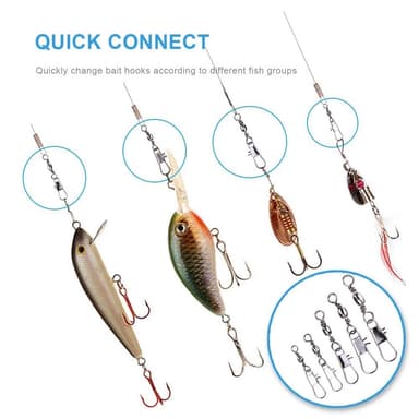 100 stk Fiskekuglelejer Drejelige Snap Connector Fisketilbehør
