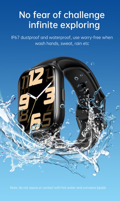 Smartwatch med pulsmåling, blodtryk og blodilt sporing