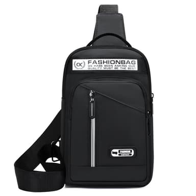 Crossbody-taske med stor kapacitet til rejser, arbejde, skole Sort