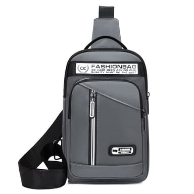 Crossbody-taske med stor kapacitet til rejser, arbejde, skole Grå