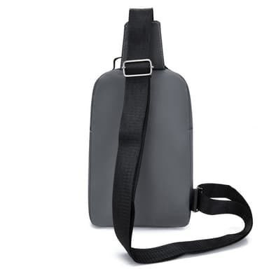 Crossbody-taske med stor kapacitet til rejser, arbejde, skole Grå