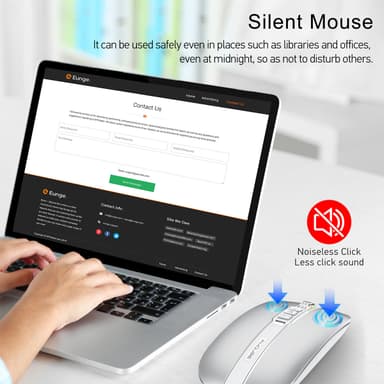 Trådløs Bluetooth Silent Mouse Sølv