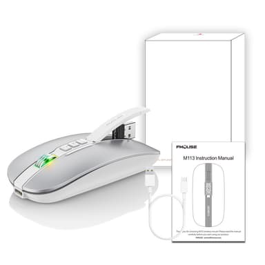 Trådløs Bluetooth Silent Mouse Sølv
