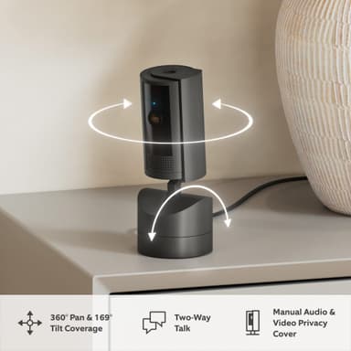Ring Pan-Tilt indendørs sikkerhedskamera (sort)