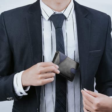 RFID-kortholder til mænd tyverisikring Sort + blå