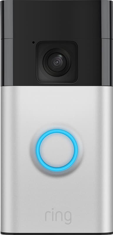 Ring Battery videodørklokke (mat nickel) + dørklokke (2. gen)