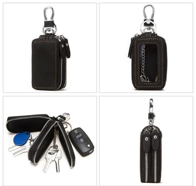 Bil nøglering Nøgle etui Holder pose Sort