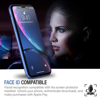 Skærmbeskytter iPhone XR Hærdet Glas Sort