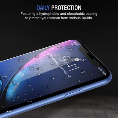 Skærmbeskytter iPhone XR Hærdet Glas Sort