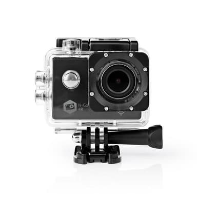 Nedis Action Cam | Enkelt Skærm | 4K@30fps | 16 MPixel | Vandtæt op til: 30.0 m | 90 min | Wi-Fi | App tilgængelig til: Android™ / IOS | Montering inkluderet | Sort