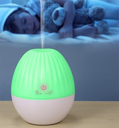 Luftfugter/Aroma Diffuser med LED belysning, Hvid