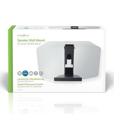 Nedis Speaker Mount | Kompatibel med: Sonos® Five™ / Sonos® PLAY:5™ | Væg | 7 kg | Swivel / Tilt | Vipbar | ABS / Stål | Sort