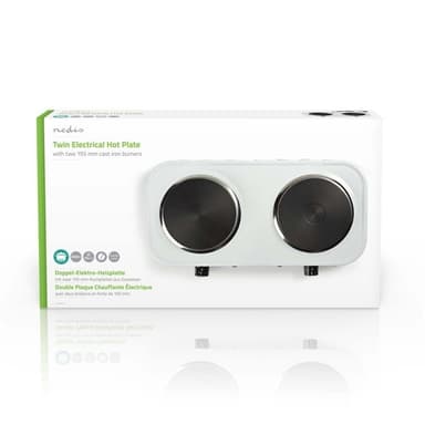Nedis Elektrisk Kogeplade | Kogeplader: 2 | 2000 W | Overophedningsbeskyttelse | Hvid