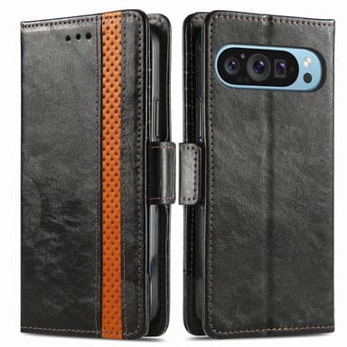 SKALO Google Pixel 9/9 Pro 002 Series CASENEO Premium PU-læderpung - Sort