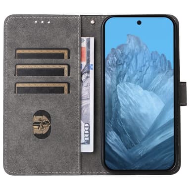 SKALO Google Pixel 9 Pro XL Flip Cover m. pung i PU-læder - Sort
